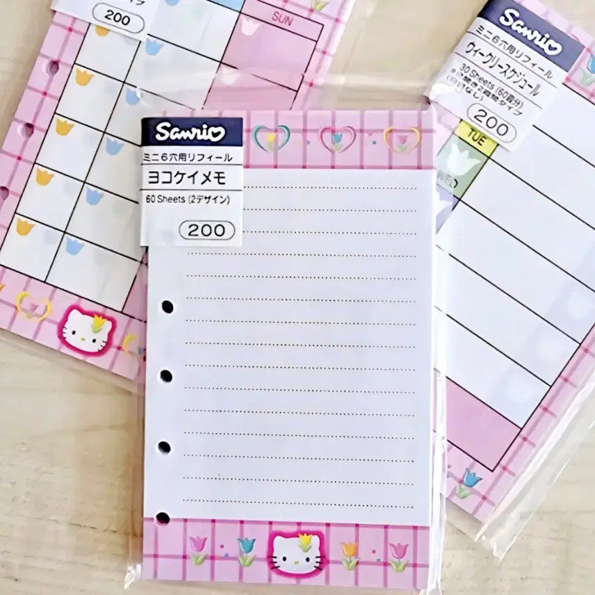 [BUNJANG] Tulip Kitty Diary 12-Piece Set / 튤립 키티 다이어리 속지 12종세트, 키티다이어리속지, 키티 인덱스속지