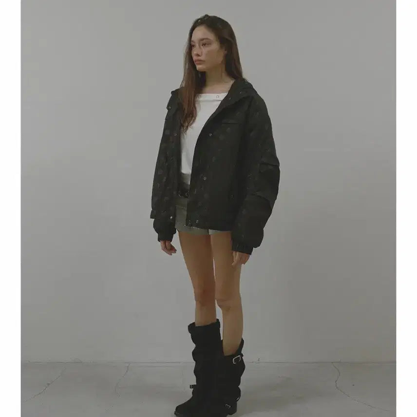 [BUNJANG] ASURA Pattern Duo Bomber Jacket (Black Dot) / ASURA 아수라 패턴 듀오 붐버 자켓 (블랙 도트)