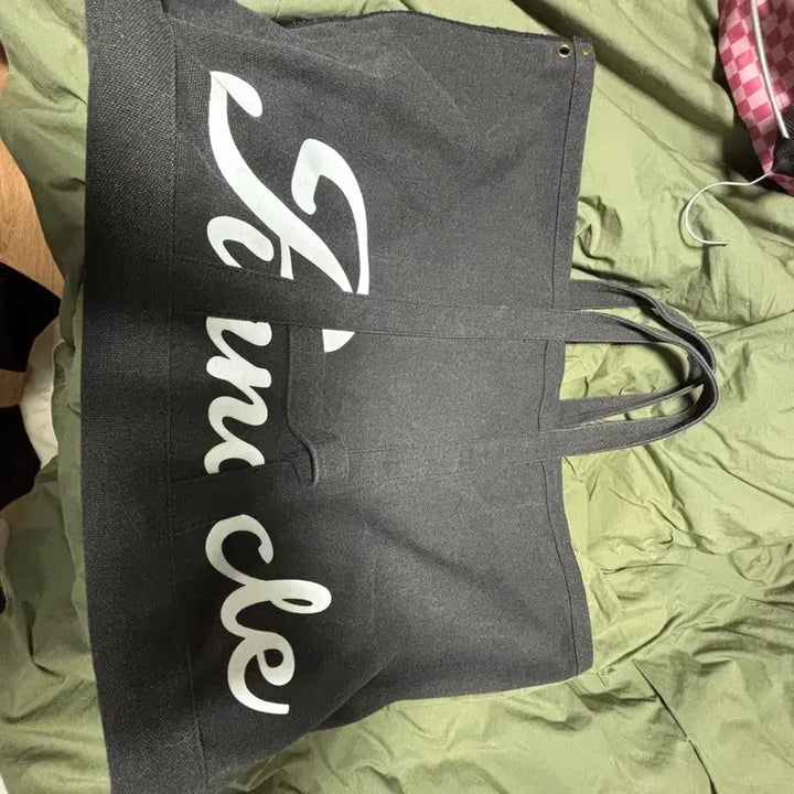 [BUNJANG] HUF Black Big Logo Tote Bag / HUF 허프 블랙 빅 로고 토트백