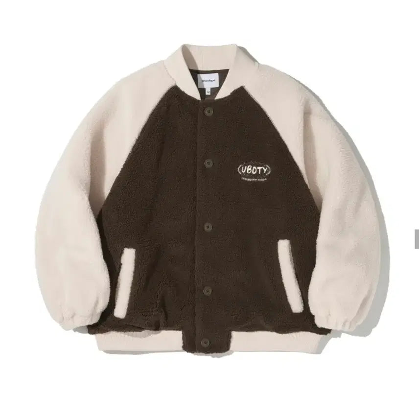 [BUNJANG] Urban Type Padded Fleece Varsity Jacket Brown (M) / (택있음) 어반디타입 패디드 플리스 바시티 자켓 브라운 컬러