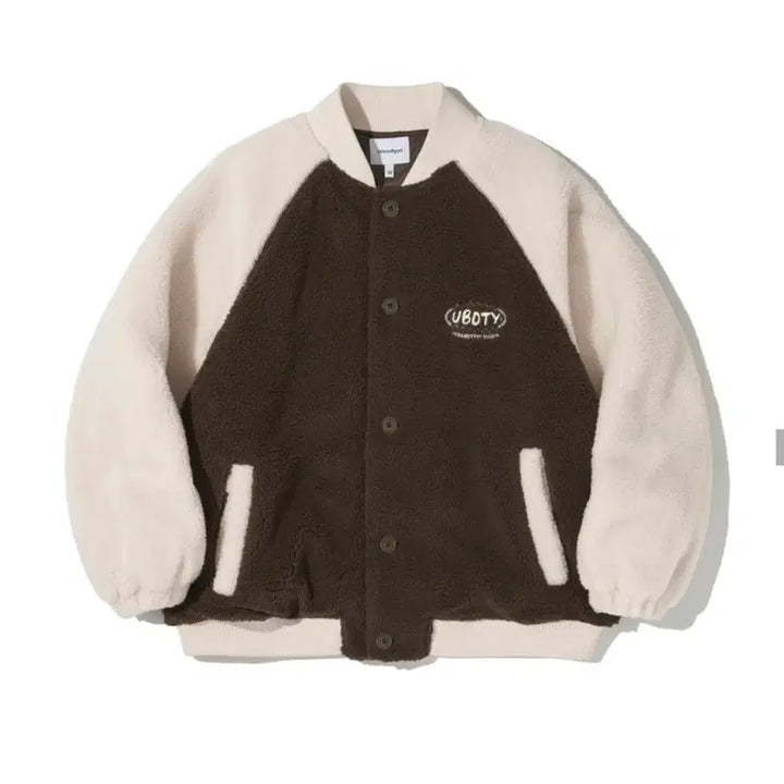 [BUNJANG] Urban Type Padded Fleece Varsity Jacket Brown (M) / (택있음) 어반디타입 패디드 플리스 바시티 자켓 브라운 컬러