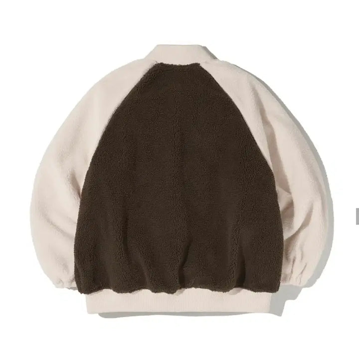 [BUNJANG] Urban Type Padded Fleece Varsity Jacket Brown (M) / (택있음) 어반디타입 패디드 플리스 바시티 자켓 브라운 컬러