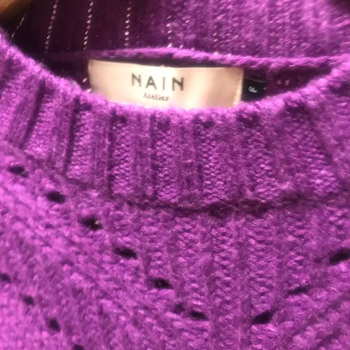 [BUNJANG] NAIN Purple Pattern Knit L / NAIN 보라색 패턴 니트 L