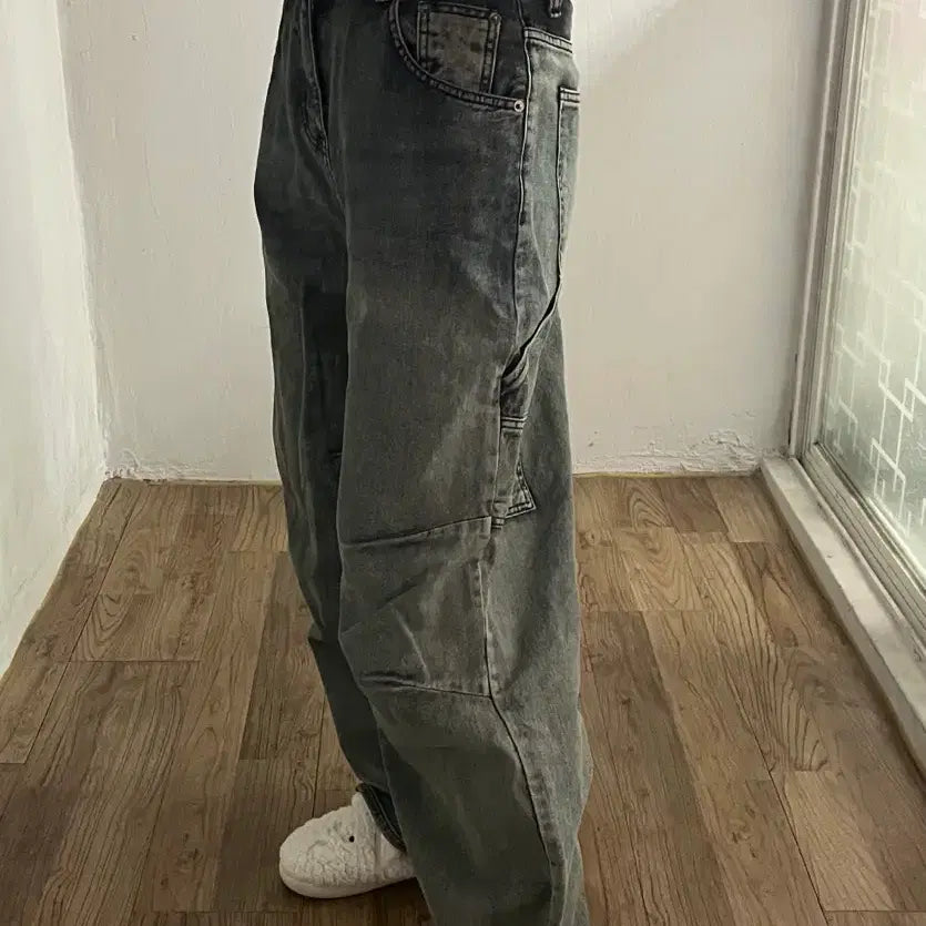 [BUNJANG] All ब्रश Carpenter Wide Denim Pants (Size S) / 올브러쉬 카펜터 와이드 데님 (s)