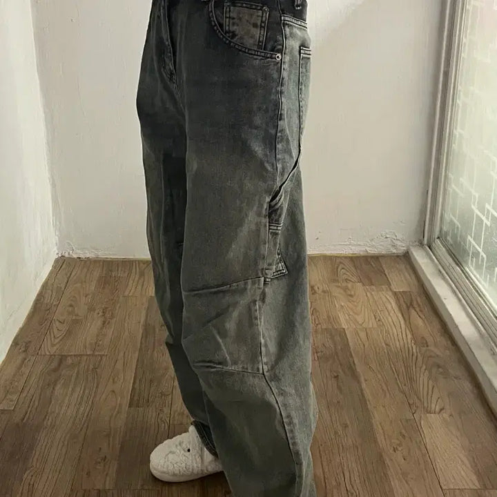 [BUNJANG] All ब्रश Carpenter Wide Denim Pants (Size S) / 올브러쉬 카펜터 와이드 데님 (s)
