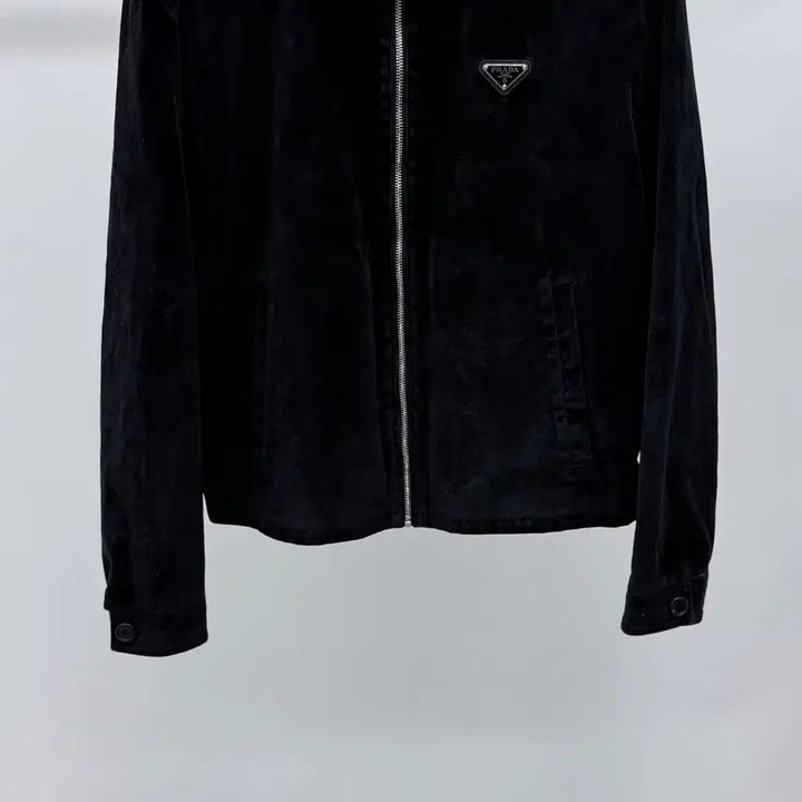 [BUNJANG] Prada Velvet Denim Blouson Jacket / [S+급/L] 프라다 벨벳 데님 블루종 자켓 블랙