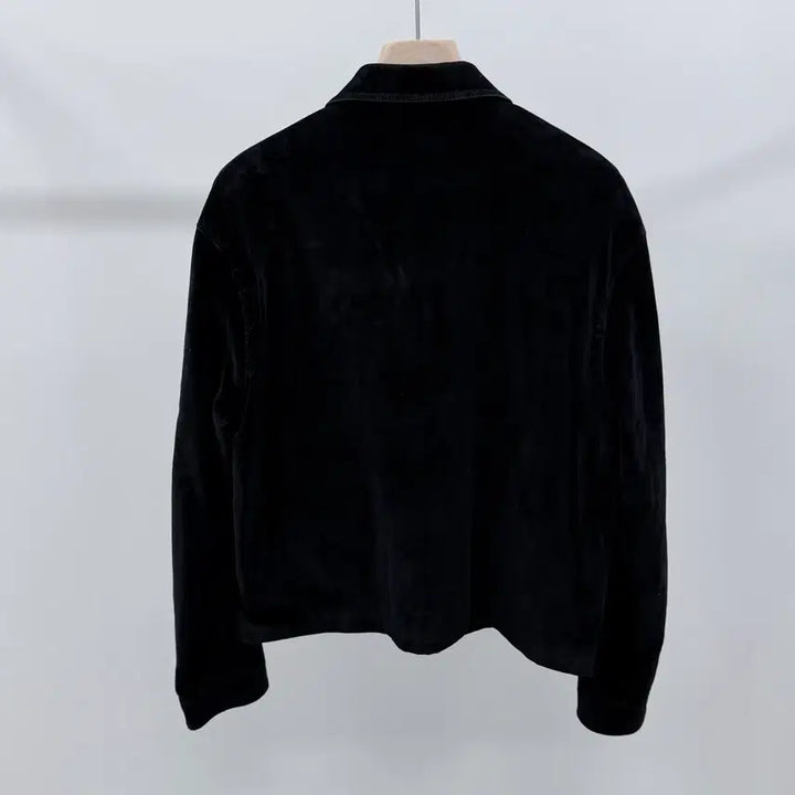 [BUNJANG] Prada Velvet Denim Blouson Jacket / [S+급/L] 프라다 벨벳 데님 블루종 자켓 블랙