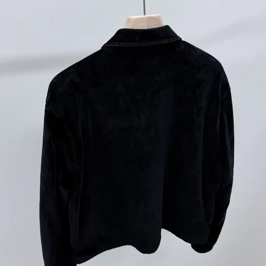 [BUNJANG] Prada Velvet Denim Blouson Jacket / [S+급/L] 프라다 벨벳 데님 블루종 자켓 블랙