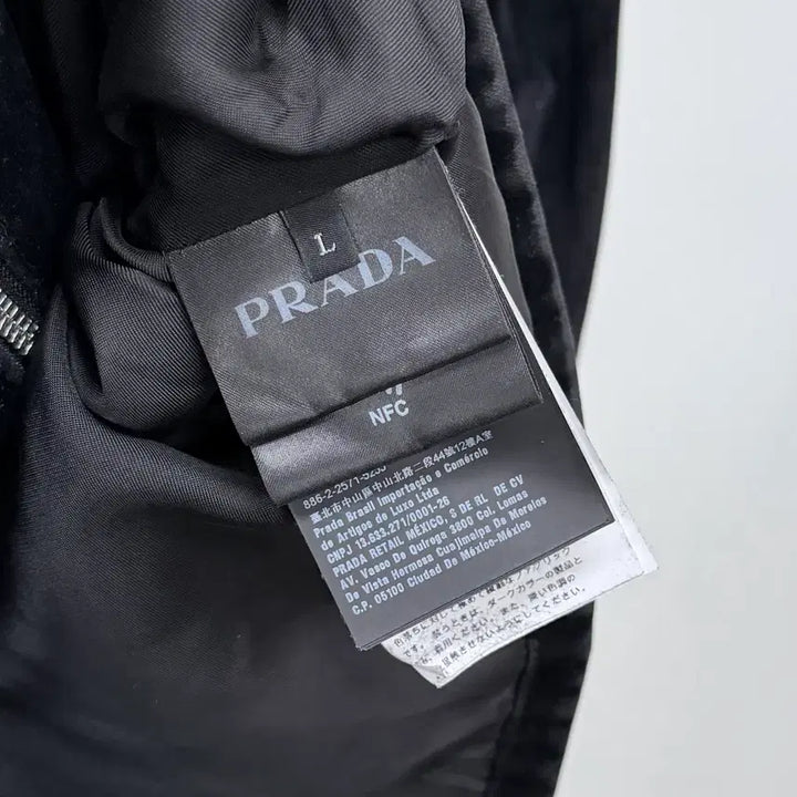 [BUNJANG] Prada Velvet Denim Blouson Jacket / [S+급/L] 프라다 벨벳 데님 블루종 자켓 블랙