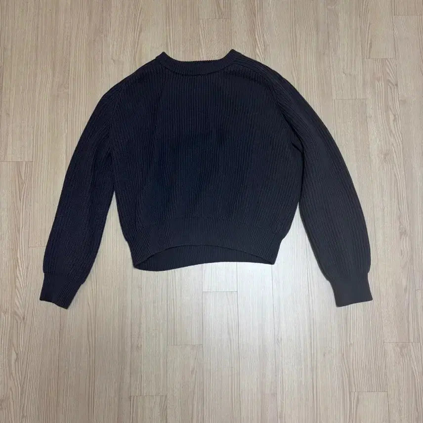 [BUNJANG] Minav Cotton Crop Knit Dark Gray / 미나브 코튼 크롭 니트 다크그레이