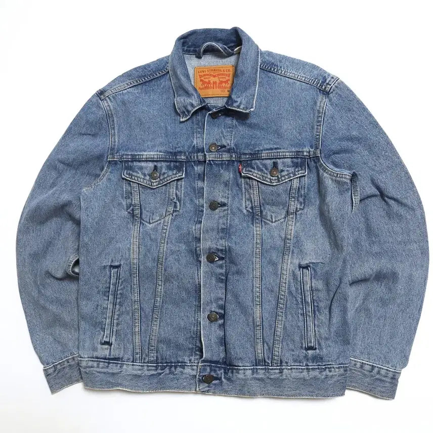 [BUNJANG] Levis Washed Light Blue Denim Trucker Jacket / 리바이스 Levis 워싱 연청 데님 트러커 자켓