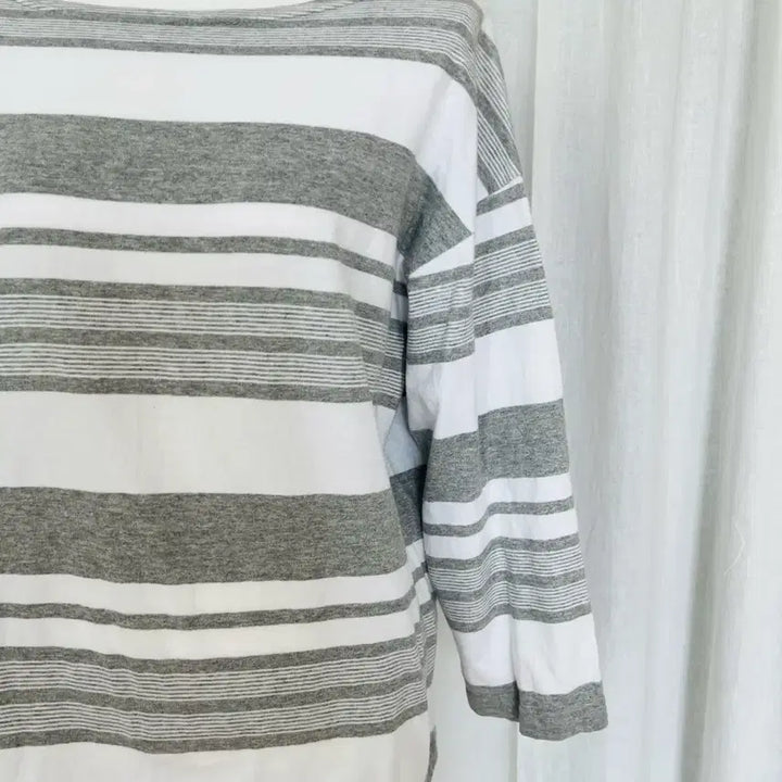 [BUNJANG] Striped 9-Part Sleeve T-Shirt / 스트라이프 9부