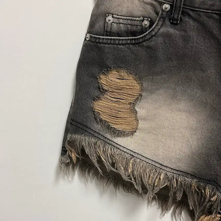 [BUNJANG] Bohemian Seoul Denim Shorts / 보헤미안서울 데미지 데님 반바지 m