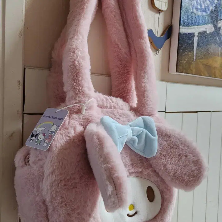 [BUNJANG] Sanrio My Melody Angora Pastel Set / 산리오 마이멜로디 가방/슬리퍼/귀마개 세트