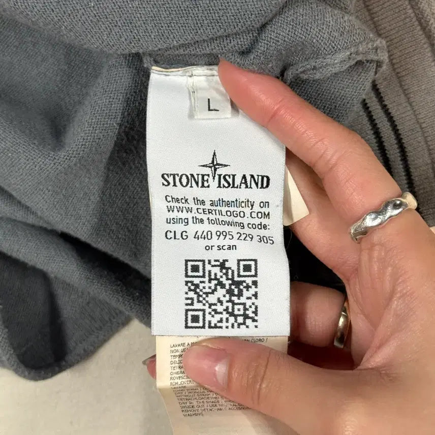 [BUNJANG] Stone Island Gray Knit / L) 스톤아일랜드 와펜 그레이 니트