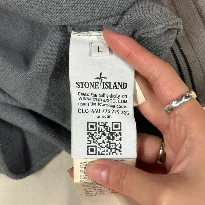 [BUNJANG] Stone Island Gray Knit / L) 스톤아일랜드 와펜 그레이 니트