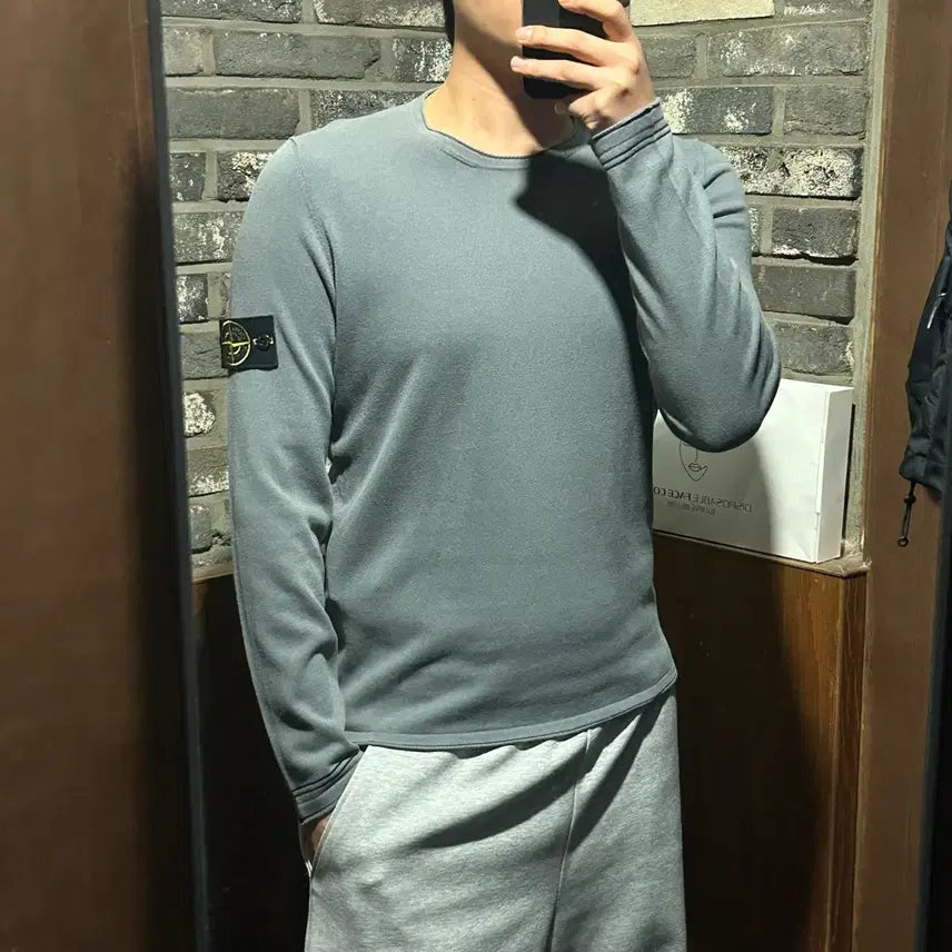 [BUNJANG] Stone Island Gray Knit / L) 스톤아일랜드 와펜 그레이 니트
