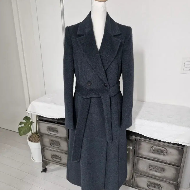 [BUNJANG] Maje Lamacoat Dark Gray Coat / 마쥬 라마코트 슬림55