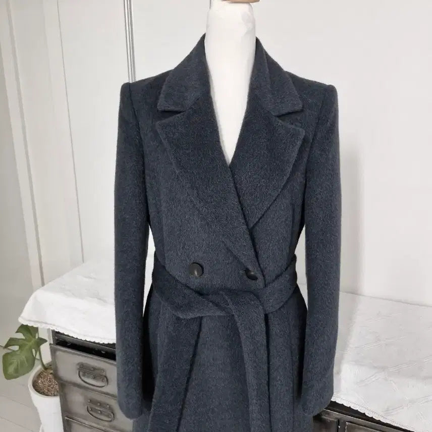 [BUNJANG] Maje Lamacoat Dark Gray Coat / 마쥬 라마코트 슬림55