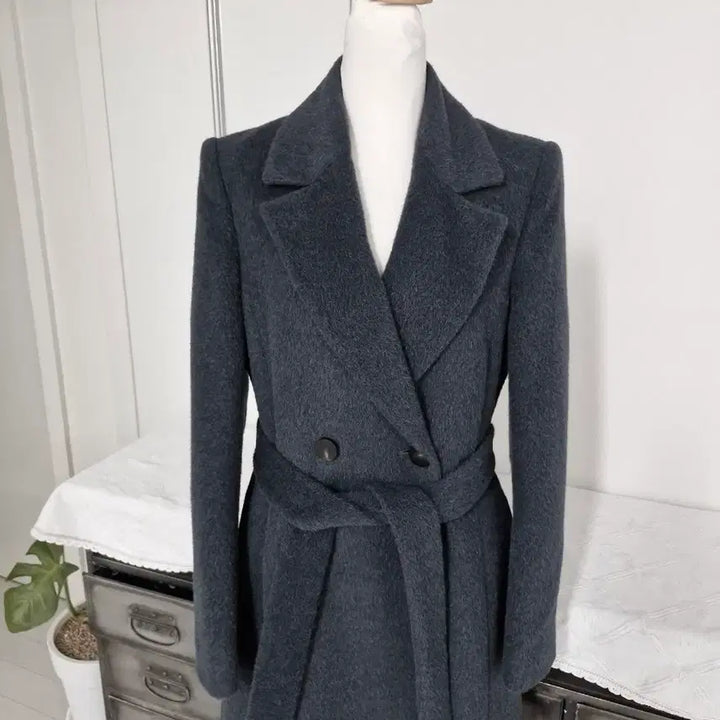 [BUNJANG] Maje Lamacoat Dark Gray Coat / 마쥬 라마코트 슬림55