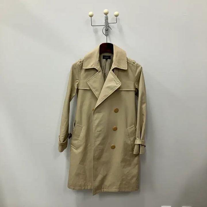 [BUNJANG] A.P.C. Beige Gabardine Trench Coat / A.P.C 아페쎄 베이지 개버딘 트렌치 코트