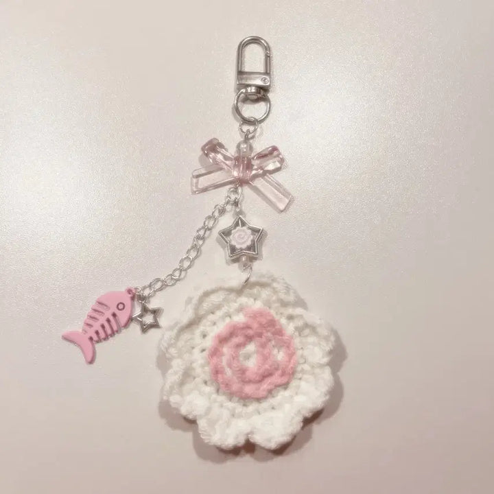 [BUNJANG] Narutomaki Bead Keychain / 나루토마키 뜨개 비즈 키링