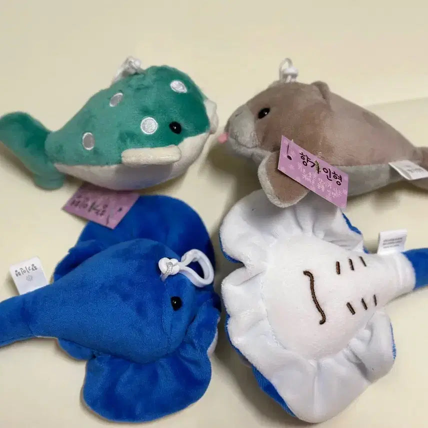 [BUNJANG] Scented Animal Plush Keyring Set - Ray, Pufferfish, Seal / 향기인형 바다동물 인형 키링 모음/ 가오리, 복어, 바다표범