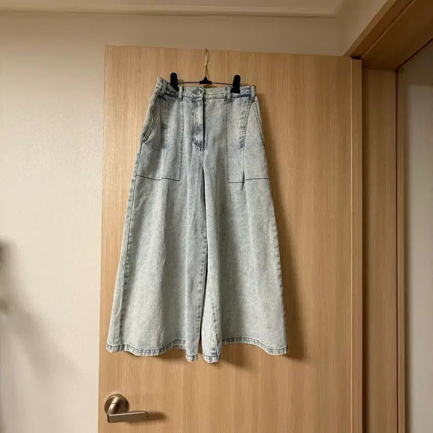 [BUNJANG] System Wide Denim Pants / 시스템 백 밴딩 외이드 데님 팬츠