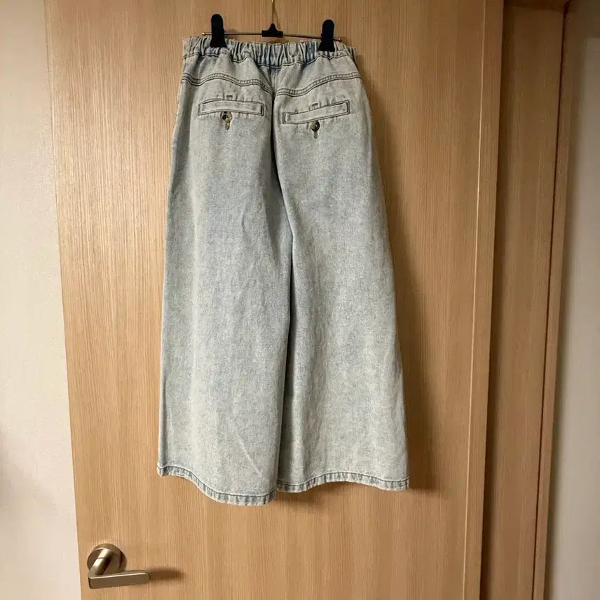 [BUNJANG] System Wide Denim Pants / 시스템 백 밴딩 외이드 데님 팬츠