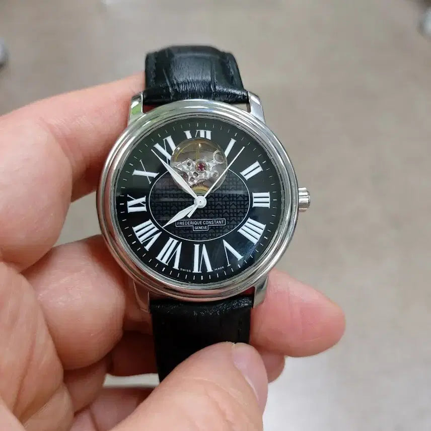 [BUNJANG] Frederique Constant Black Leather Watch / 프레드릭 콘스탄트 블랙 가죽 시계
