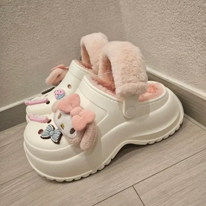 [BUNJANG] Sanrio My Melody Fur Crocs Shoes 240mm / (새상품) 산리오 마이멜로디 털 크록스 신발 240mm
