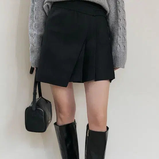 [BUNJANG] ARTID Wool Blend Belted Wrap Skirt - Charcoal / (새상품)ARTID 아티드 울 랩 벨티드 스커트 S 차콜
