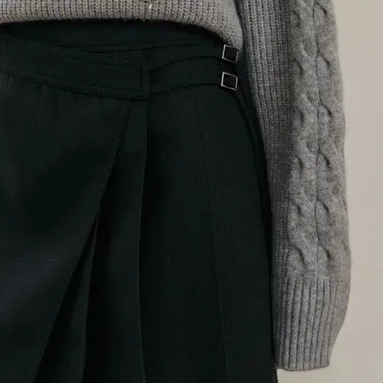 [BUNJANG] ARTID Wool Blend Belted Wrap Skirt - Charcoal / (새상품)ARTID 아티드 울 랩 벨티드 스커트 S 차콜
