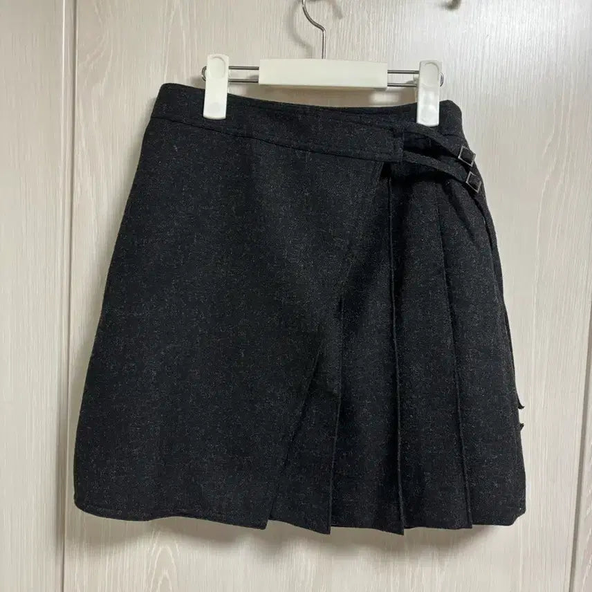 [BUNJANG] ARTID Wool Blend Belted Wrap Skirt - Charcoal / (새상품)ARTID 아티드 울 랩 벨티드 스커트 S 차콜