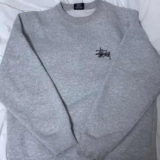 [BUNJANG] Stussy Stock Logo Gray Sweatshirt / 스투시 스탁 로고 맨투맨 회색
