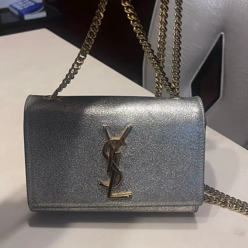 [BUNJANG] Saint Laurent Kate Bag Small Silver Chain Bag / (정품) 생로랑 케이트백 실버 급처