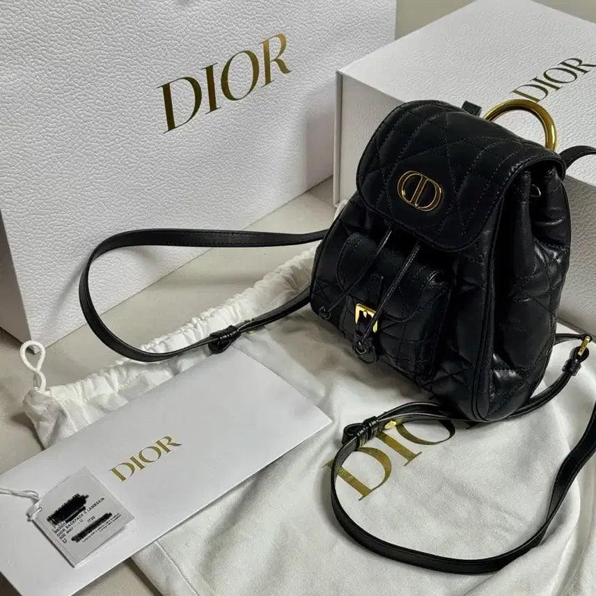 [BUNJANG] Dior Caro Backpack Small Black / 디올 카로 백팩 스몰 블랙 (풀박스,인보이스포함)