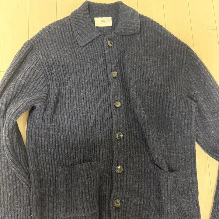 [BUNJANG] Ami Pocket Button-Up Cardigan - Navy / ami 포켓 버튼업 가디건- 네이비