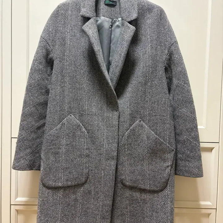 [BUNJANG] Benetton Herringbone Check Coat / 베네통 체크코트
