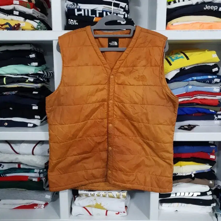 [BUNJANG] The North Face 100 Orange Lightweight Padded Vest / 노스페이스 100 오렌지 경량 패딩 조끼
