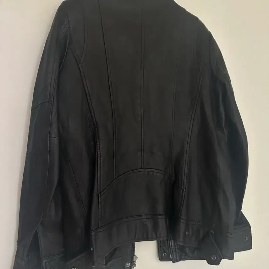 [BUNJANG] Black Leather Pocket Jacket / 블랙 레더 포켓 자켓 양가죽자켓