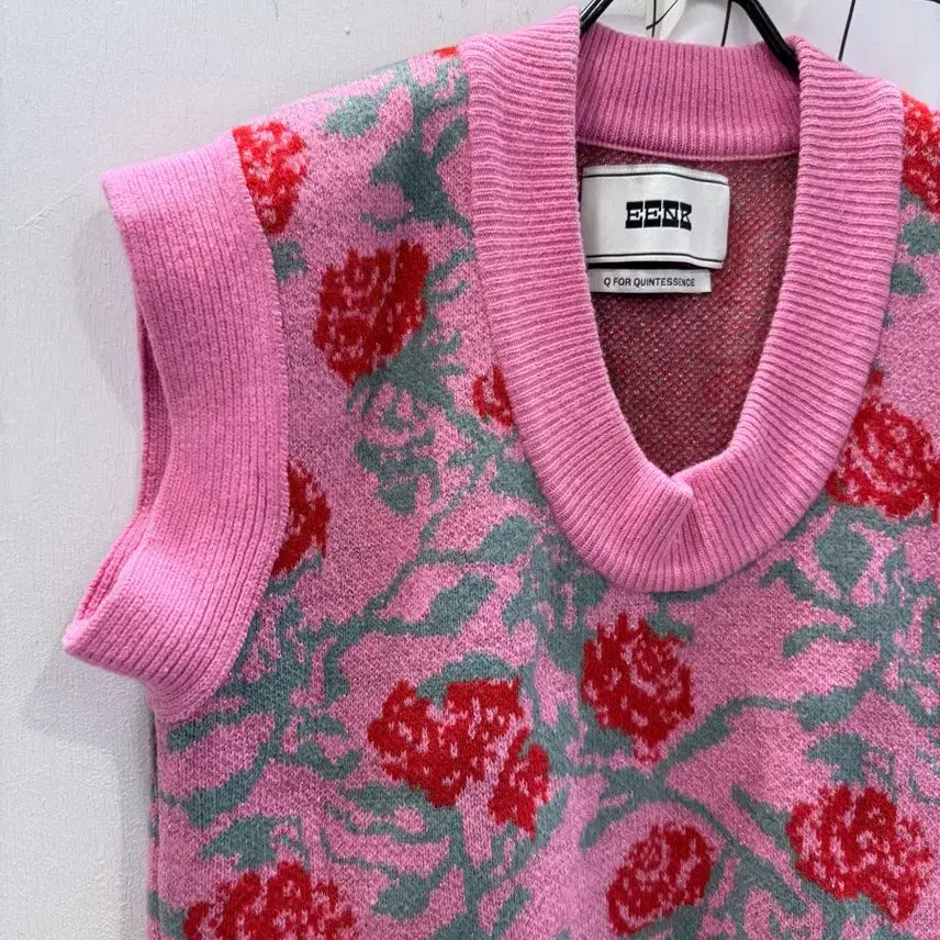 [BUNJANG] EENK Floral Oversized Knit Vest / EENK 잉크 플로럴 오버핏 니트베스트