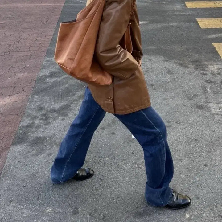 [BUNJANG] Leather Jacket / Cow Leather Jacket