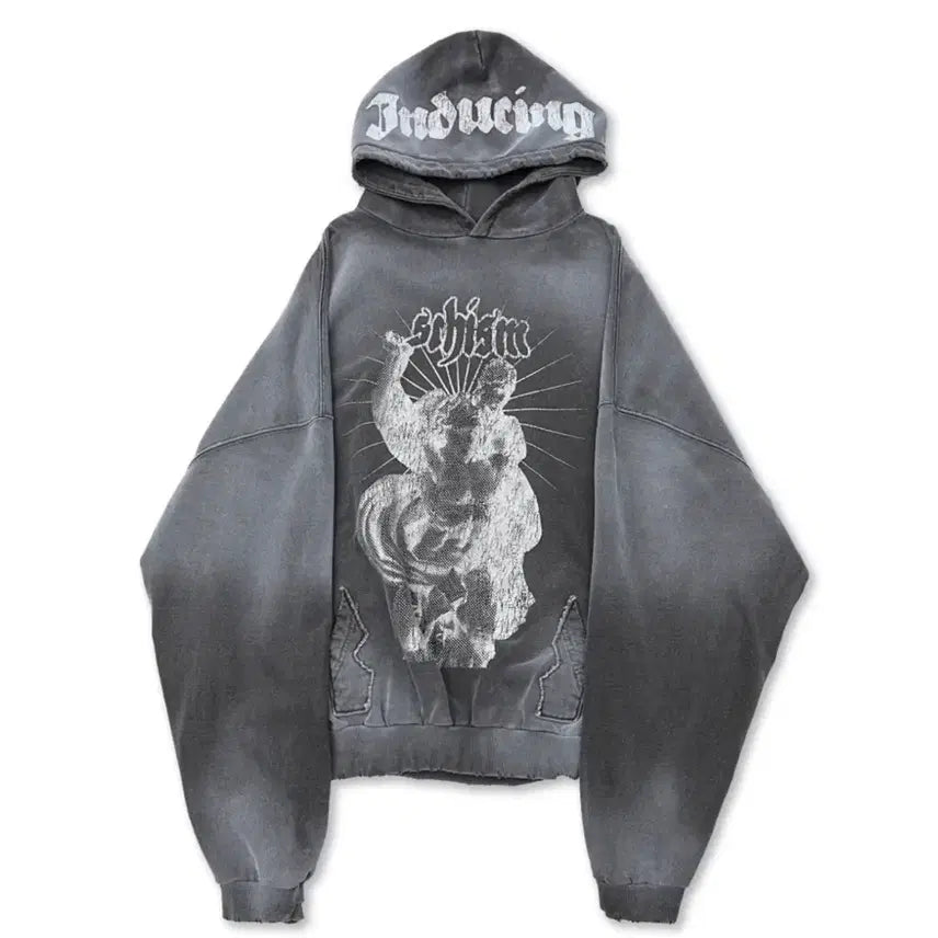 [BUNJANG] SKISM INDUCING PSYCHE Hoodie Charcoal L / L) 스키즘인듀싱 PSYCHE 후드 차콜