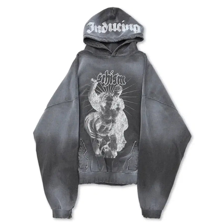 [BUNJANG] SKISM INDUCING PSYCHE Hoodie Charcoal L / L) 스키즘인듀싱 PSYCHE 후드 차콜