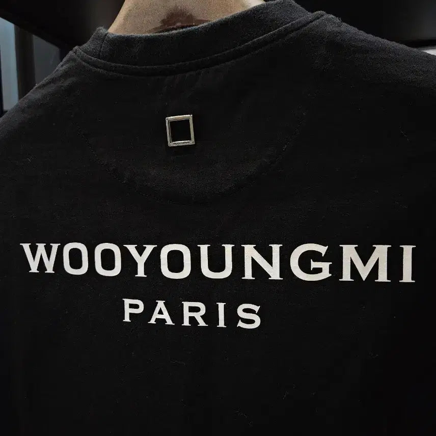 [BUNJANG] Wooyoungmi Back Logo Printed T-shirt Black / [정품/25SS/46사이즈] 우영미 백로고 프린팅 반팔티셔츠 블랙 검정