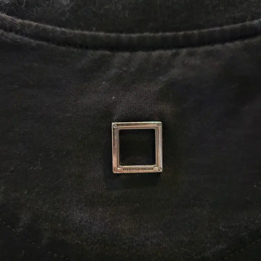 [BUNJANG] Wooyoungmi Back Logo Printed T-shirt Black / [정품/25SS/46사이즈] 우영미 백로고 프린팅 반팔티셔츠 블랙 검정