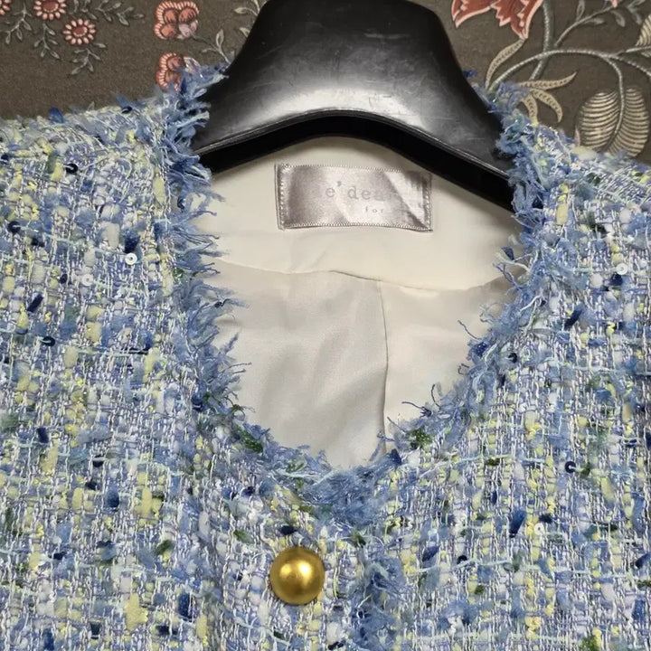 [BUNJANG] Dedear Blue Tweed Jacket / dedear여성트위드 블루 금장 자켓F