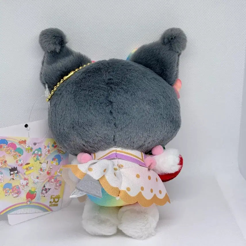 [BUNJANG] Sanrio 50th Anniversary Rainbow Mascot Keyring Kuromi / 산리오 이치고신문 50주년 레인보우 마스코트 키링 쿠로미