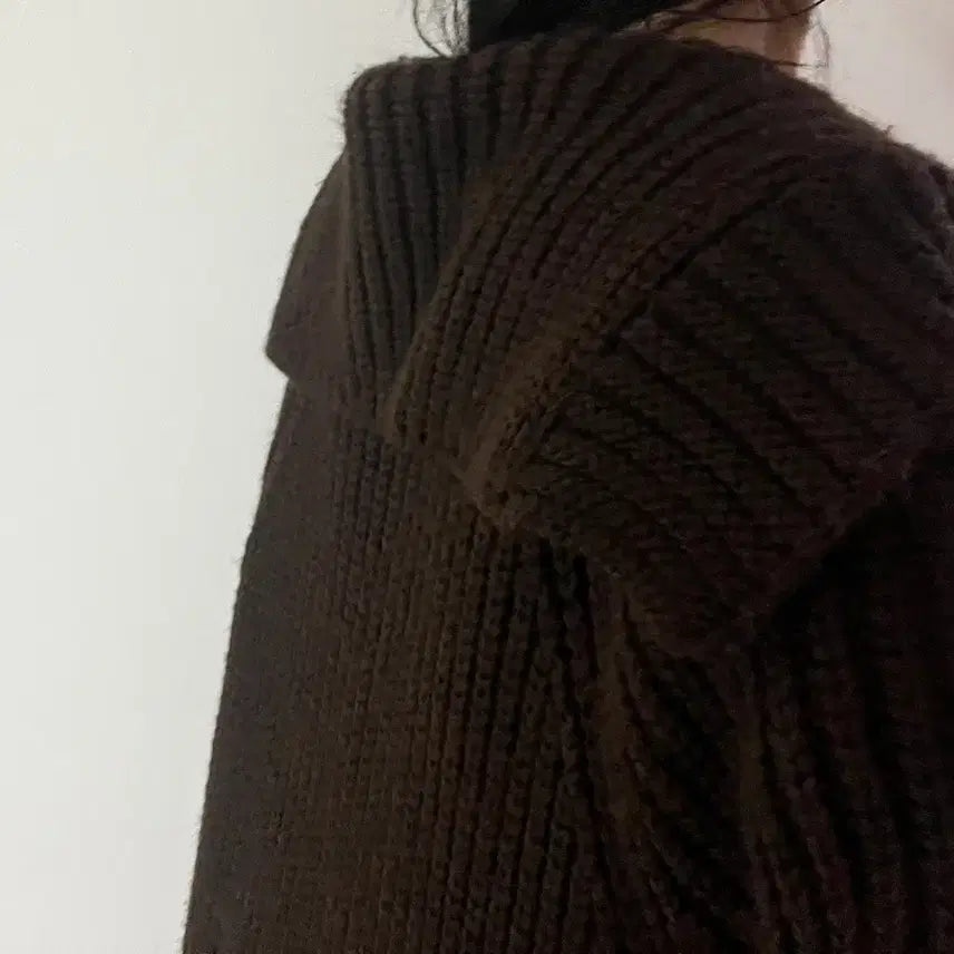 [BUNJANG] ZARA Brown Long Cardigan Knit Long Coat / 자라 브라운 롱 가디건 니트 롱코트 아우터